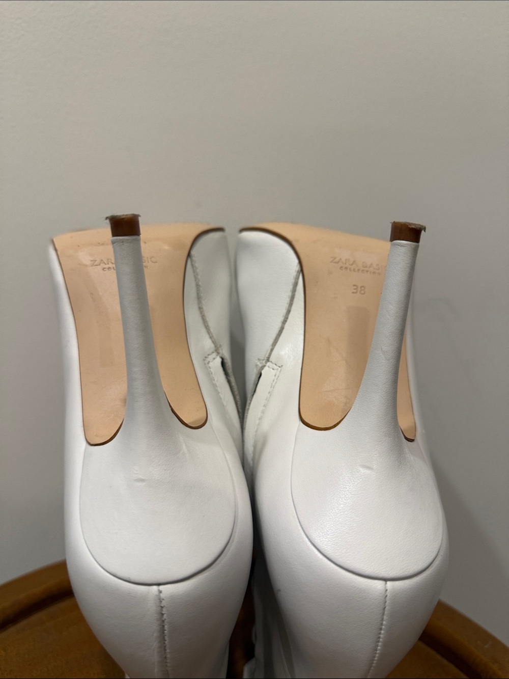 Zara White Pointed Toe Ankle Boots - Picture 8 of 12